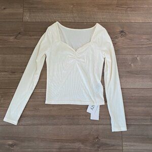 Brand new Dazy Sweetheart Neckline Ribbed Longsleeve Top